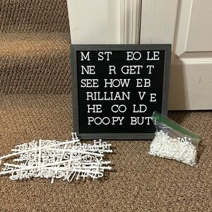 Letter board with numbers and letters